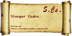 Stenger Csaba névjegykártya